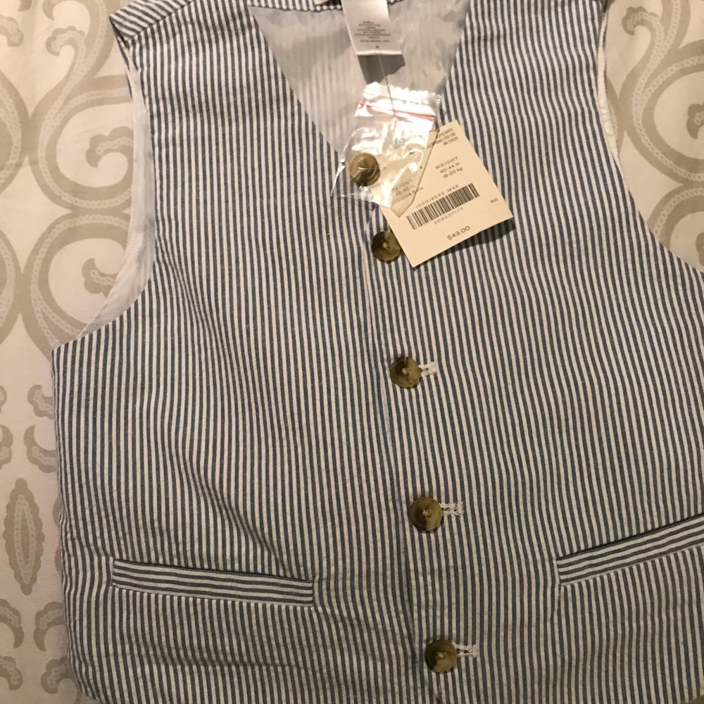 Janie and Jack seersucker boys vest size 5
